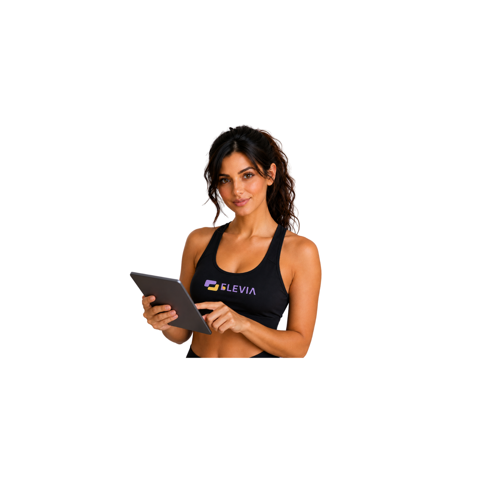 Ilenia consulta un tablet