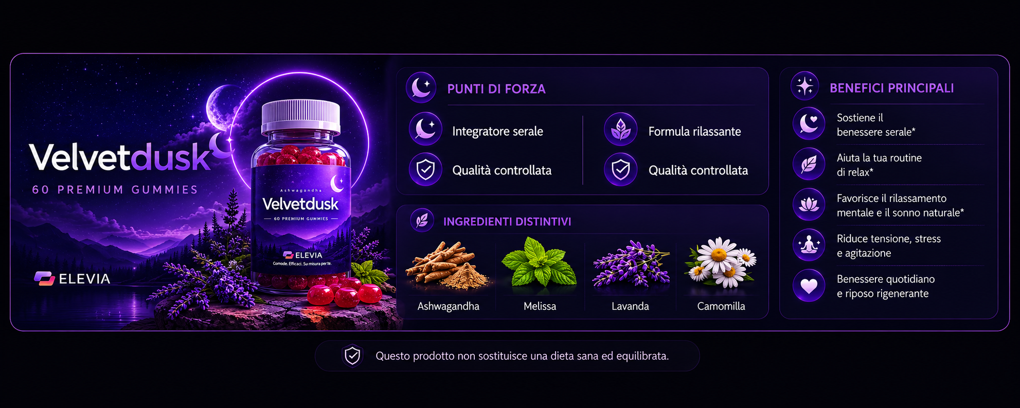 Velvetdusk - punti di forza, ingredienti distintivi e benefici principali