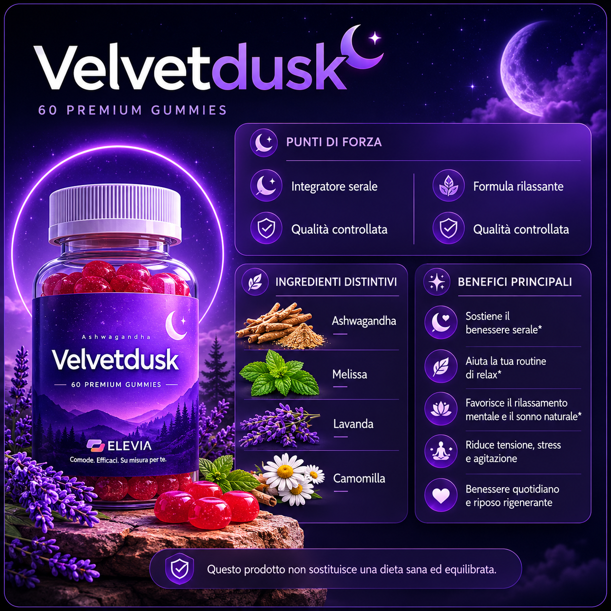 Velvetdusk - punti di forza, ingredienti distintivi e benefici principali