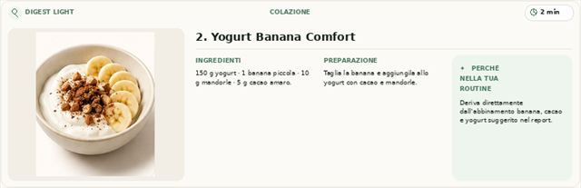 Yogurt Banana Comfort: yogurt con banana, mandorle e cacao